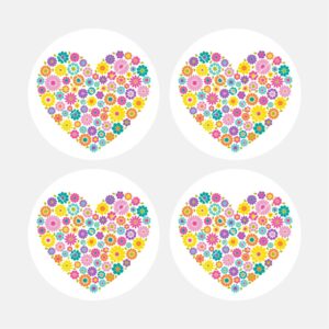 40117 Heart Flowers x4