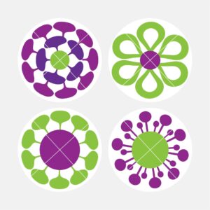 40118 Geo Flowers Purple Lime
