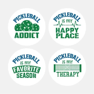 4-Pack magnet set - that reflects pickleball addict humor