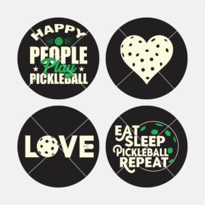 4-pack magnet set that describes the love for pickleball