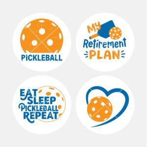 4-pack magnet set with pickleball retirement humor
